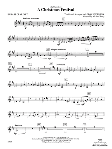 A Christmas Festival, Highlights from: B-flat Bass Clarinet