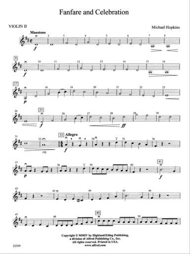 Fanfare and Celebration: 2nd Violin