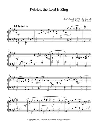 Rejoice the Lord Is King - Piano Solo