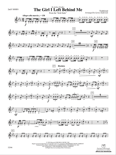 The Girl I Left Behind Me (from the Irish Suite): 2nd F Horn
