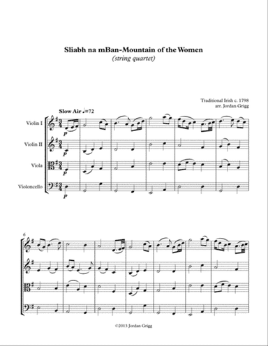 Sliabh na mBan - Mountain of the Women (string quartet)