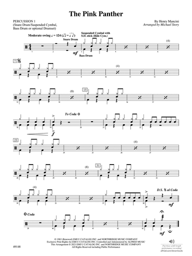 The Pink Panther: 1st Percussion