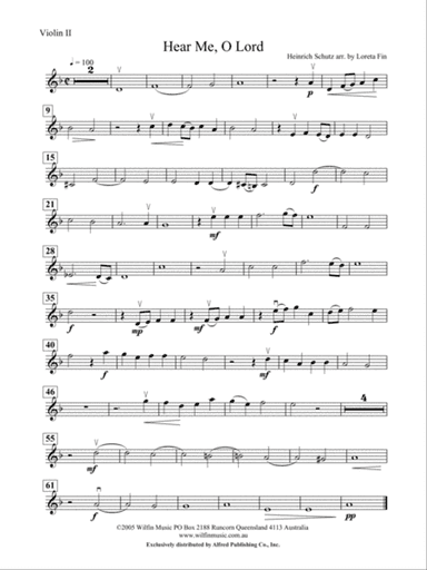 Hear Me O Lord: 2nd Violin