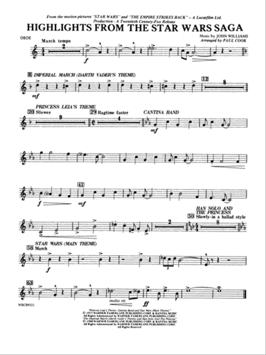 Highlights from the Star Wars Saga: Oboe