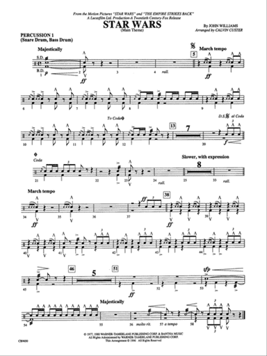 Star Wars Main Theme: 1st Percussion