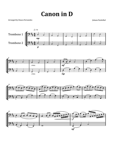 Canon by Pachelbel - Trombone Duet