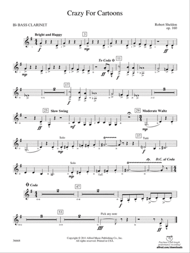 Crazy for Cartoons: B-flat Bass Clarinet