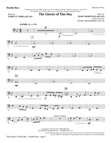 The Glories of This Day - Double Bass