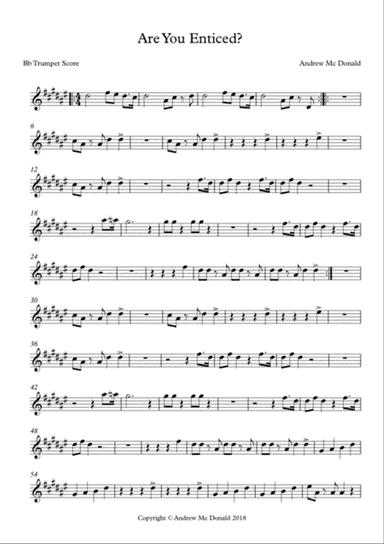 Are You Enticed? Bb Trumpet Score