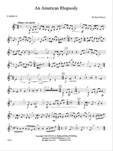 An American Rhapsody: 2nd F Horn