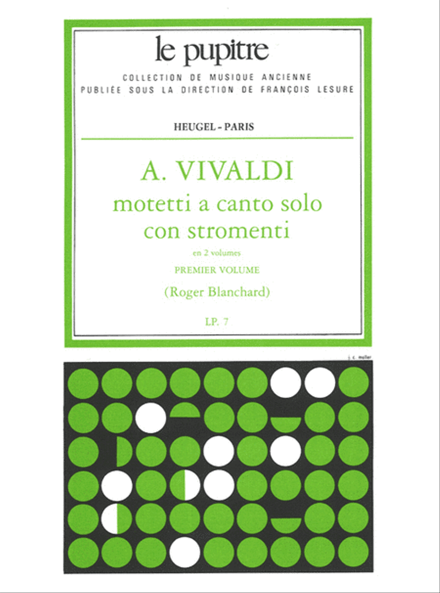 Motetti A Canto Solo Con Strings Vol. 1