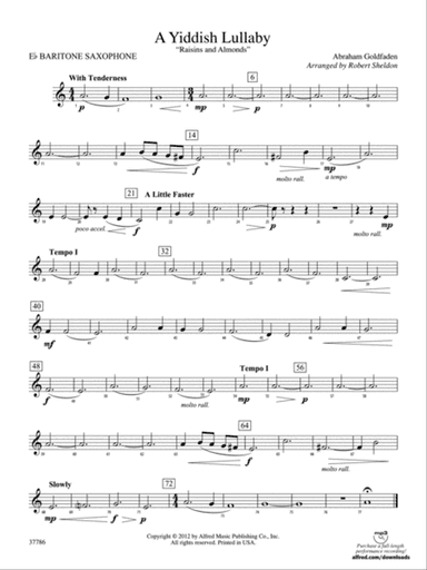 A Yiddish Lullaby: E-flat Baritone Saxophone