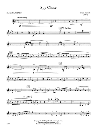 Spy Chase: 2nd B-flat Clarinet