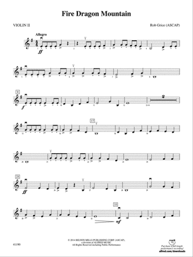 Fire Dragon Mountain: 2nd Violin