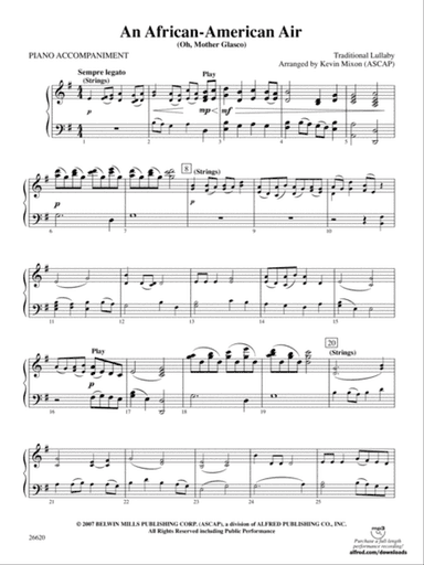 An African-American Air: Piano Accompaniment