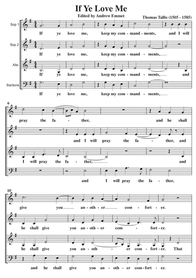 If Ye Love Me A Cappella SSAB