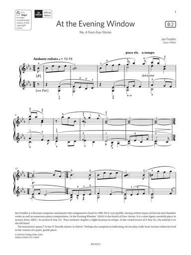 At the Evening Window (Grade 7, list B2, from the ABRSM Piano Syllabus 2023 & 2024)