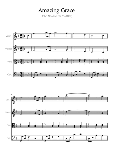 Amazing Grace - String Quartet