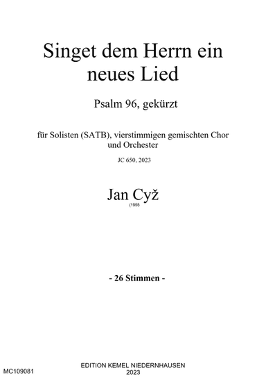 Singet dem Herrn ein neues Lied