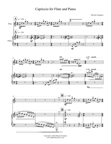 Capriccio for Flute and Piano