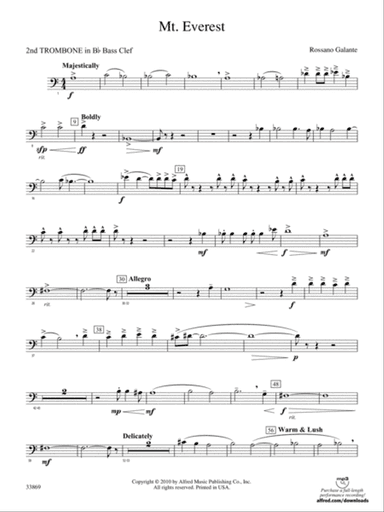 Mt. Everest: (wp) 2nd B-flat Trombone B.C.
