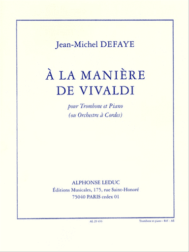 A La Maniere De Vivaldi (trombone & Piano)