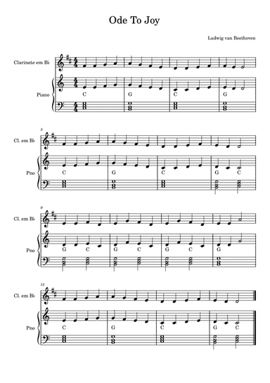 Ode To Joy - Clarinete e Piano
