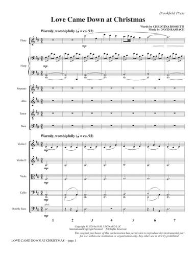 Love Came Down at Christmas - Full Score