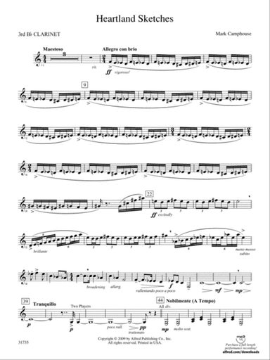Heartland Sketches: 3rd B-flat Clarinet