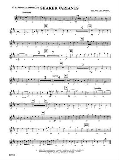 Shaker Variants: E-flat Baritone Saxophone