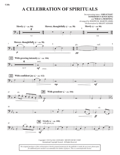A Celebration of Spirituals - Cello