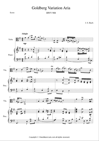 Goldberg Variation Aria (BWV 988)