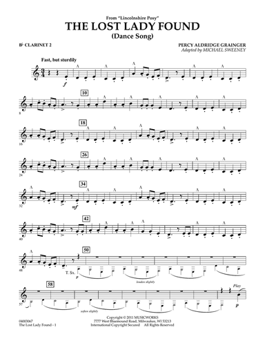 The Lost Lady Found (from "Lincolnshire Posy") - Bb Clarinet 2