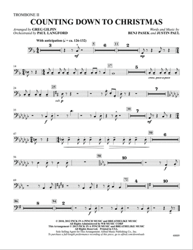 Counting Down to Christmas (from A Christmas Story: The Musical): 2nd Trombone