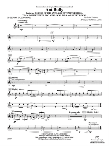The Ant Bully, Selections from: B-flat Tenor Saxophone