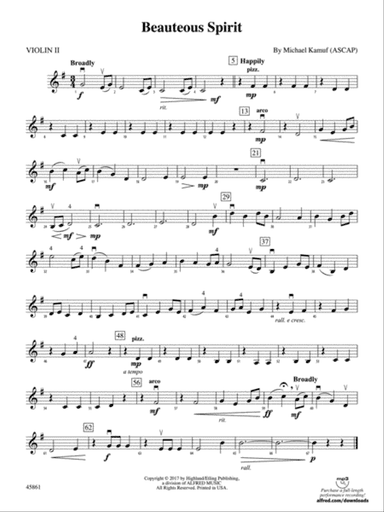 Beauteous Spirit: 2nd Violin