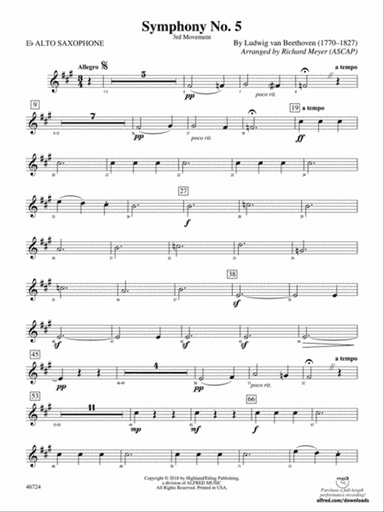 Symphony No. 5: E-flat Alto Saxophone