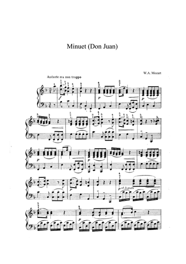 Mozart Minuet Don Juan in F Major