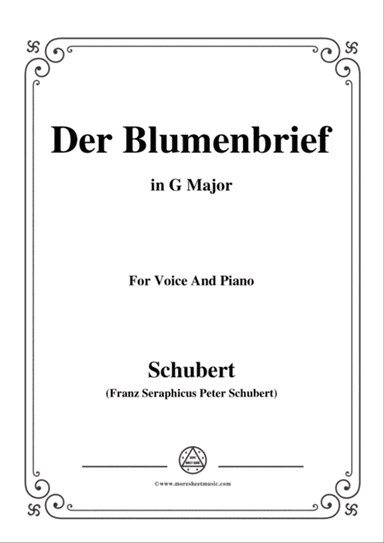 Schubert-Der Blumenbrief,in G Major,for Voice&Piano