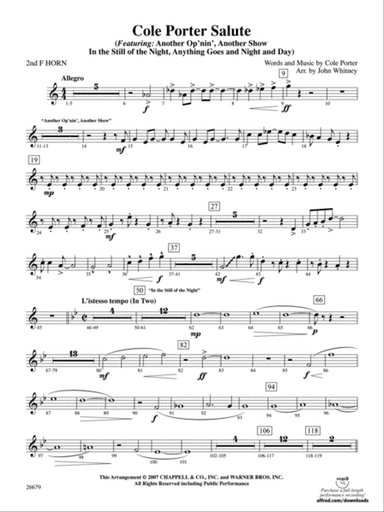 Cole Porter Salute: 2nd F Horn