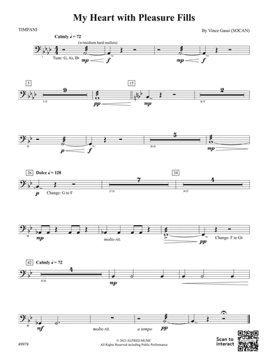 My Heart with Pleasure Fills: Timpani