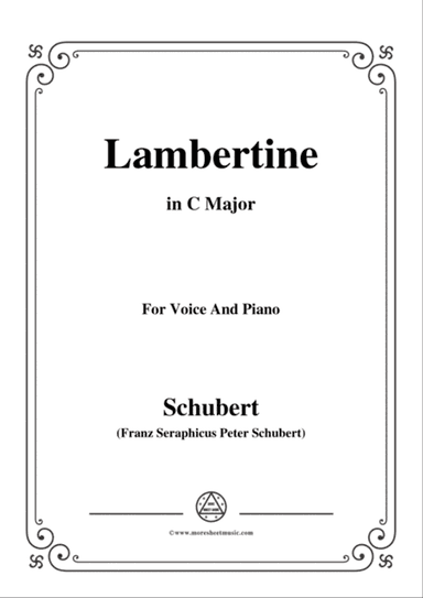 Schubert-Lambertine,in C Major,for Voice&Piano