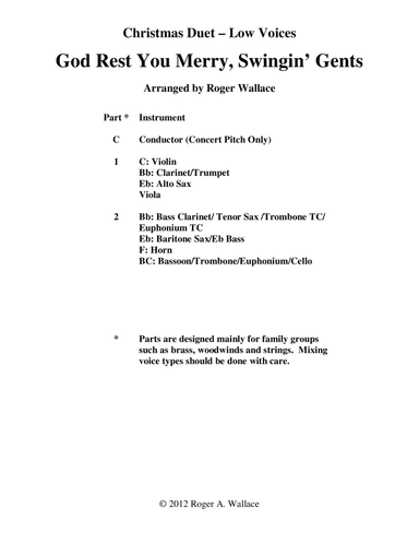 God Rest You Merry, Gentlemen (Saxophone Duet)