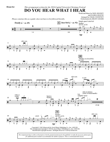 Do You Hear What I Hear (arr. Craig Courtney) - Drums