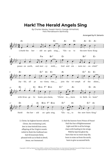 Hark! The Herald Angels Sing (Key of A-Flat Major)