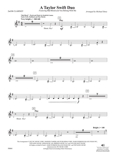 A Taylor Swift Duo: 2nd B-flat Clarinet