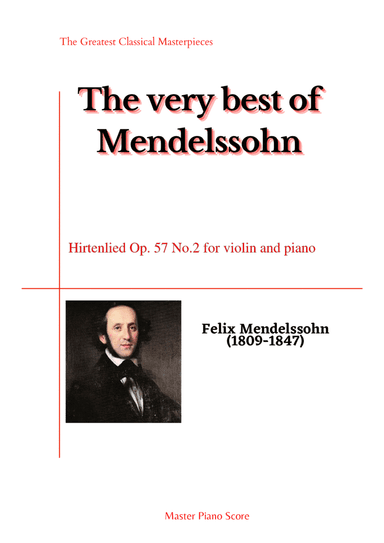 Mendelssohn-Hirtenlied Op. 57 No.2 for violin and piano