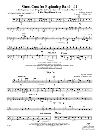 Short Cuts for Beginning Band -- #1: 1st Trombone