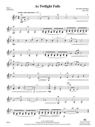 As Twilight Falls: Part 2 - Violin I