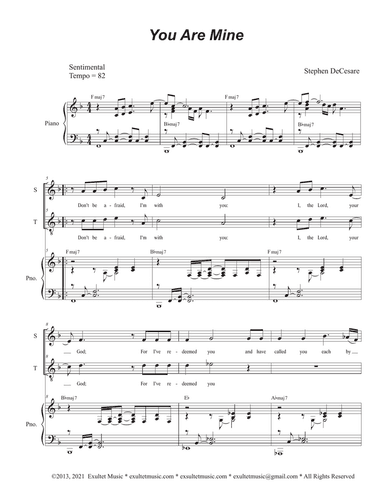 You Are Mine (2-part choir - (Soprano & Tenor)